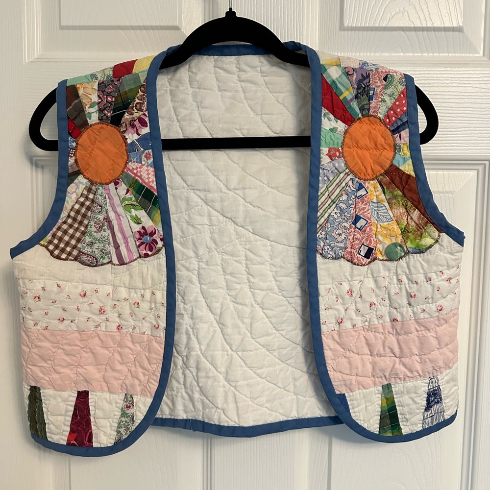 Upcycled vintage quilt vest
